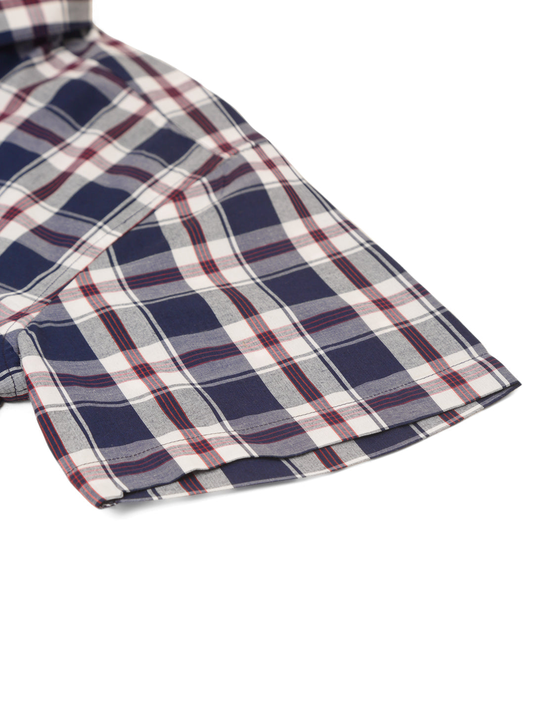 Jainish Men's Cotton Checked Half Sleeve Formal Shirts ( SF 808Navy )