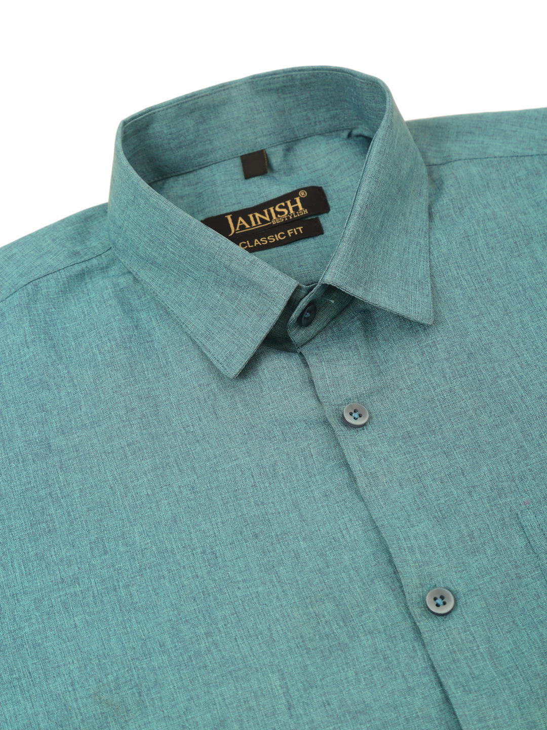 Jainish Men's Cotton Solid Half Sleeve Formal Shirts ( SF 811Grey )