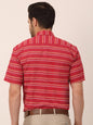 Jainish Men's Cotton Striped Half Sleeve Formal Shirts ( SF 816Maroon )