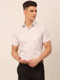 Jainish Men's White Classic Striped Formal Shirt