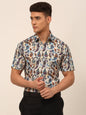 Jainish Men's Cotton Printed Formal Shirts - Multi