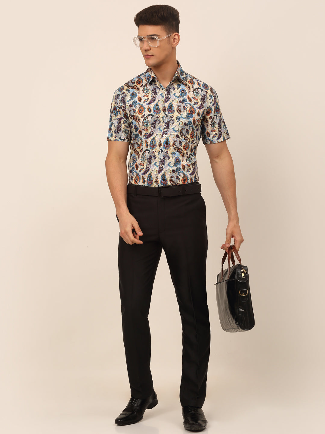 Jainish Men's Cotton Printed Formal Shirts - Multi