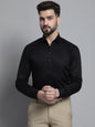 Jainish Men's Cotton Solid Formal Shirt - Black