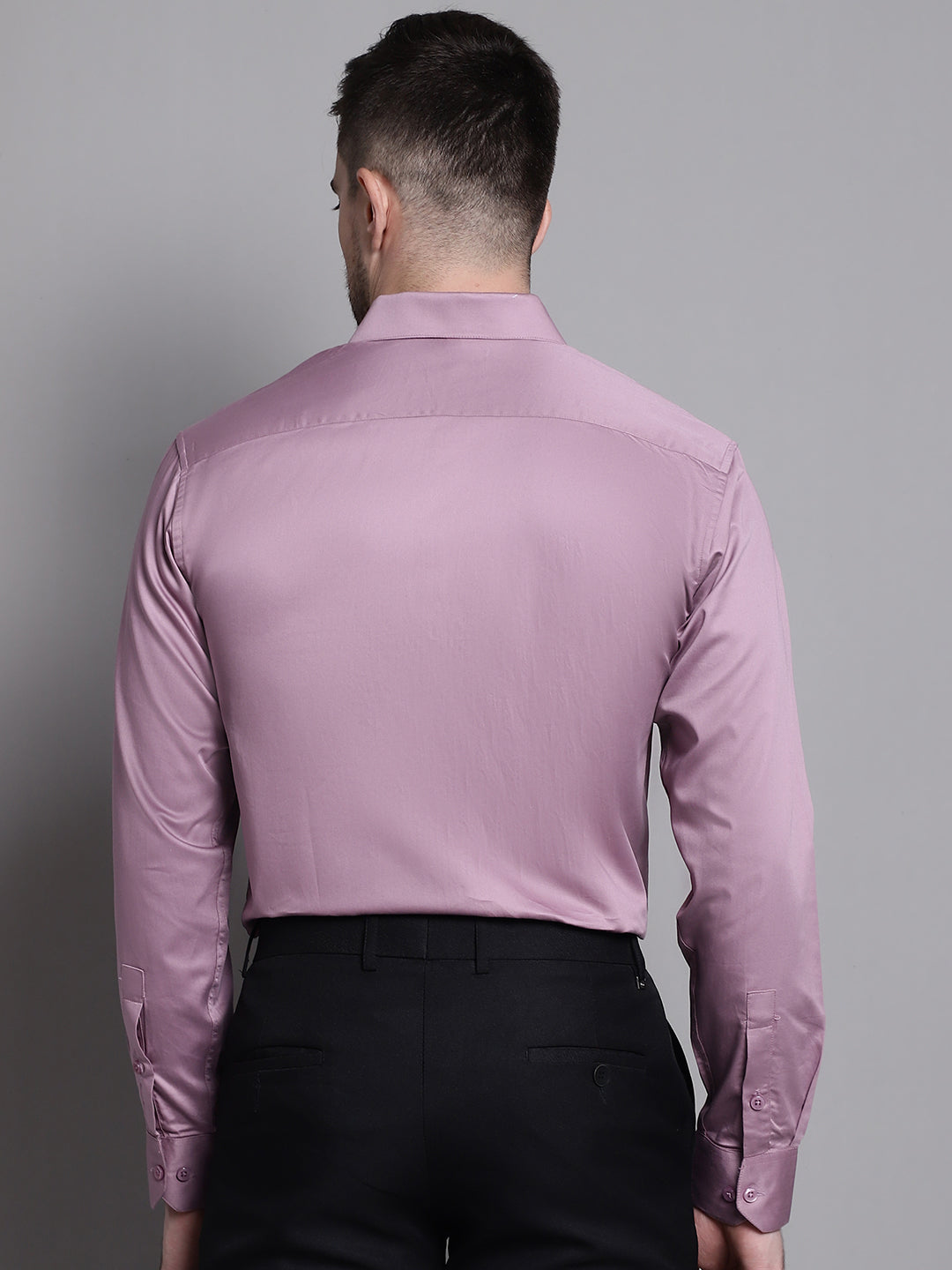 Jainish Men's Cotton Solid Formal Shirt - Magenta