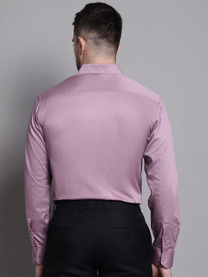 Jainish Men's Cotton Solid Formal Shirt - Magenta