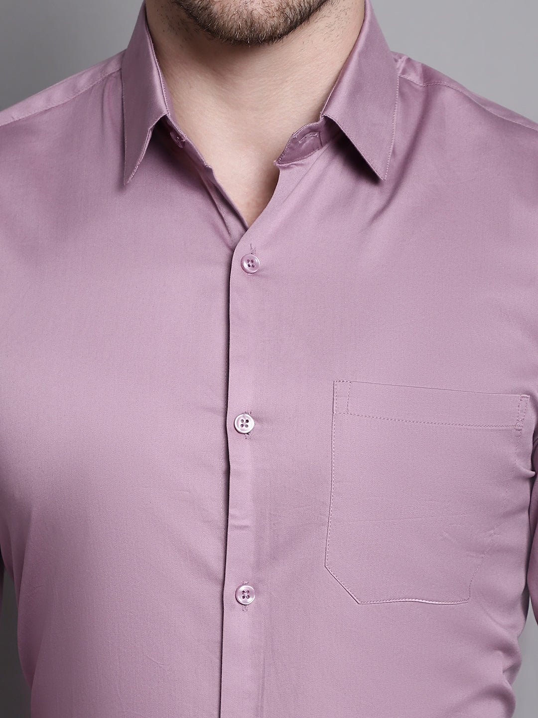 Jainish Men's Cotton Solid Formal Shirt - Magenta
