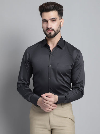Jainish Men's Cotton Solid Formal Shirt - Olive