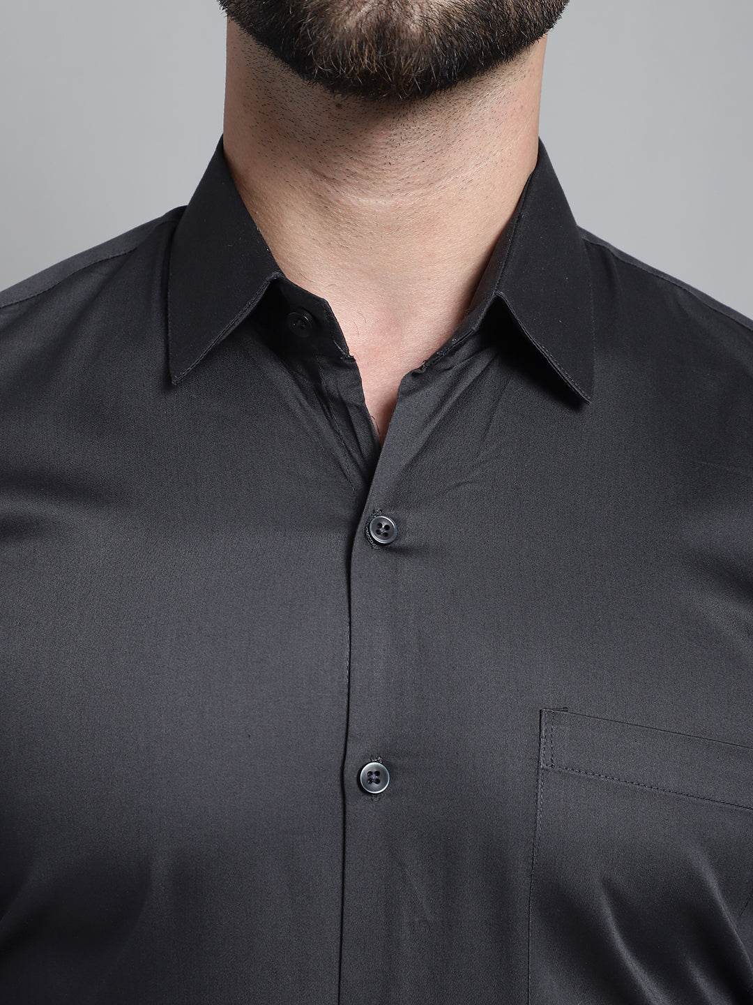 Jainish Men's Cotton Solid Formal Shirt - Olive