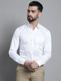 Jainish Men's Cotton Solid Formal Shirt - White