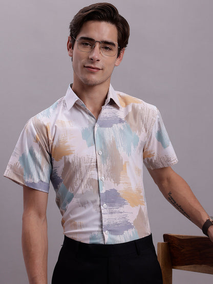 Jainish Men's Printed Formal Shirt - Multi