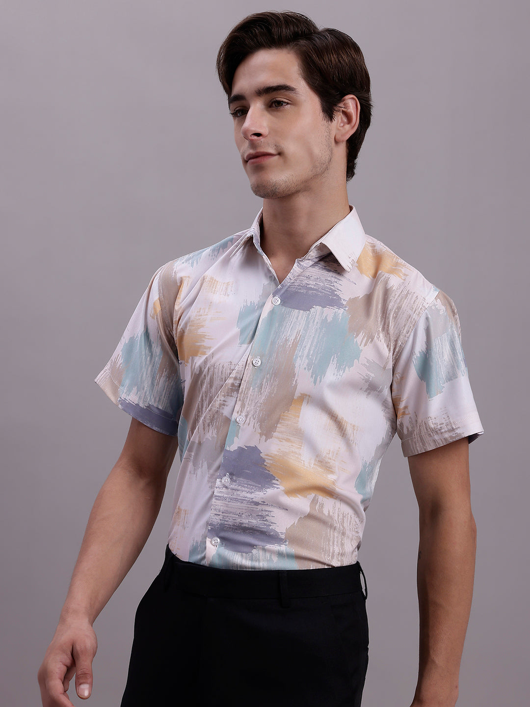 Jainish Men's Printed Formal Shirt - Multi