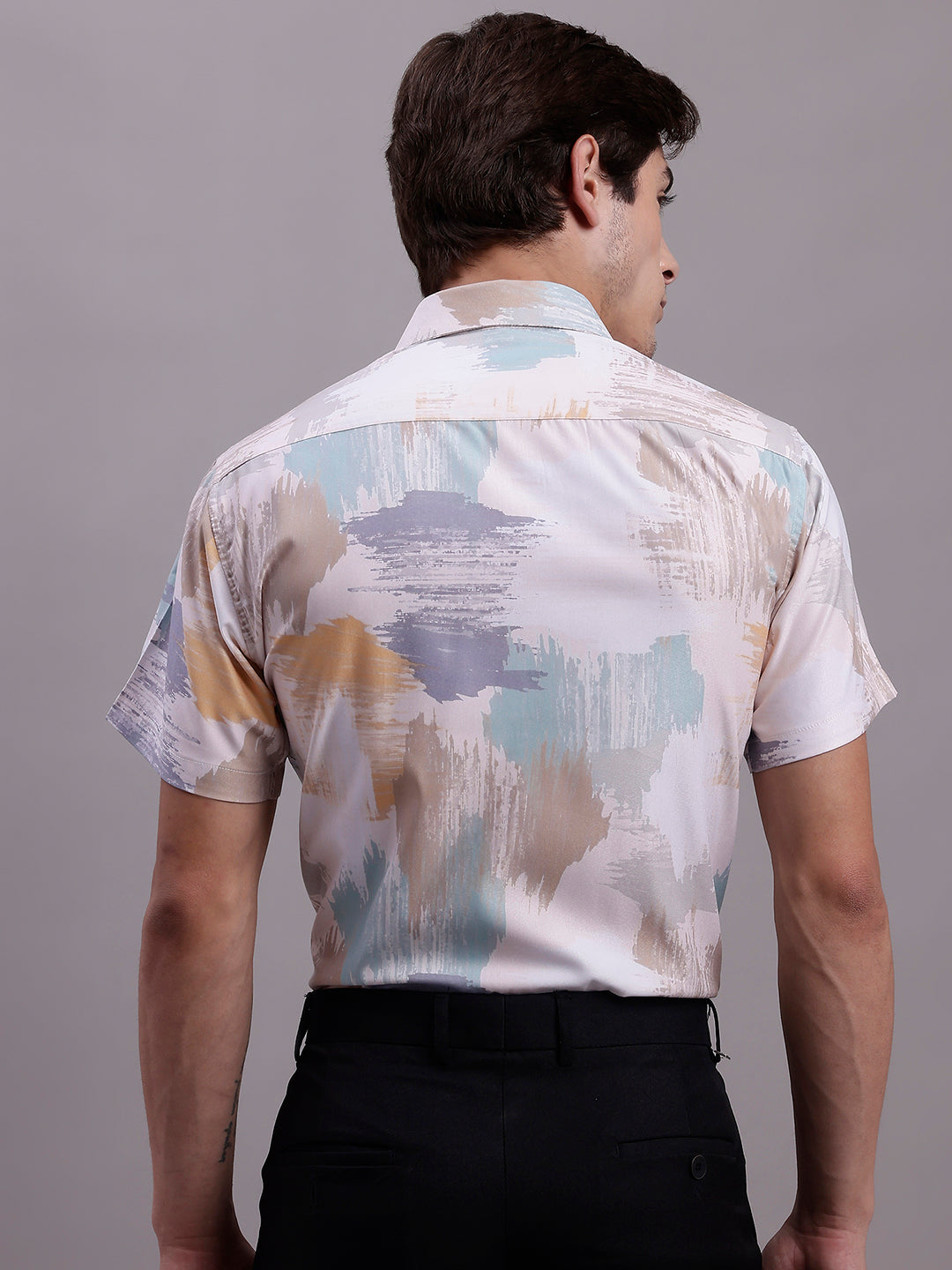 Jainish Men's Printed Formal Shirt - Multi