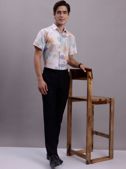 Jainish Men's Printed Formal Shirt - Multi