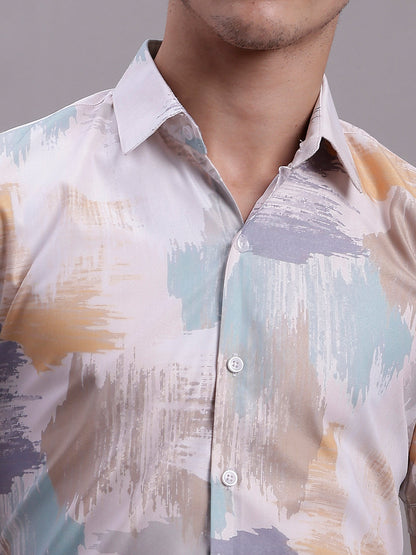 Jainish Men's Printed Formal Shirt - Multi