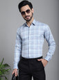 Indian Needle Men's Checked Formal Shirt - Blue