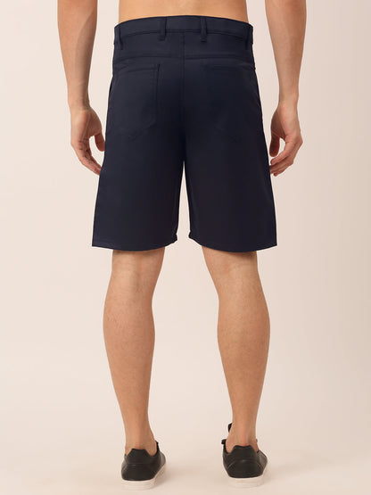 Jainish Men's Casual Cotton Solid Shorts ( SGP 153 Navy )