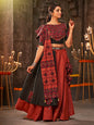 Myra Orange Cotton Embroidered Designer Navratri Special Lehenga