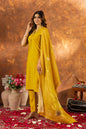 Sonakshi Women's Yellow Roman Silk Multi Embroidered Sequins With Hand Work Kurta Set With Dupatta