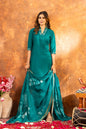 Sonakshi Women's Rama Roman Silk Multi Embroidered Sequins With Hand Work Kurta Set With Dupatta