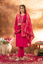 Sonakshi Women's Pink Roman Silk Multi Embroidered Sequins With Hand Work Kurta Set With Dupatta