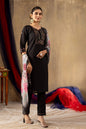 Sonakshi Women's Black Roman Silk Multi Embroidered Sequins With Hand Work Kurta Set With Dupatta