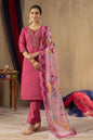 Sonakshi Women's Pink Roman Silk Multi Embroidered Sequins With Hand Work Kurta Set With Dupatta
