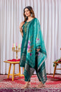 Sonakshi Women's Teal Viscose Silk Multi Embroidered Sequins With Hand Work Kurta Set With Dupatta