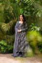 Sonakshi Women's Black Masleen With Heavy Digital Printed Anarkali Gown Set With Dupatta