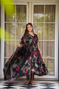 Sonakshi Women's Black Masleen With Heavy Digital Printed Anarkali Gown Set With Dupatta
