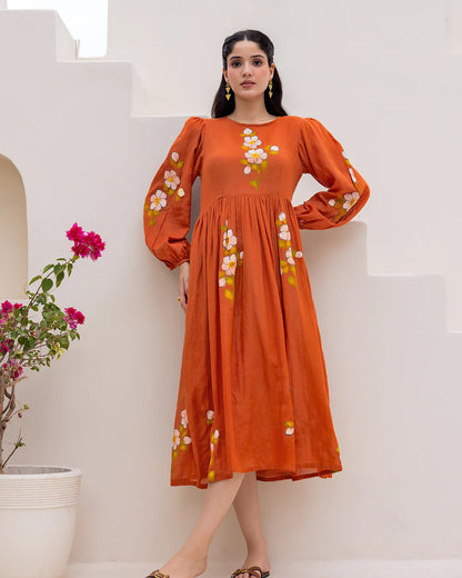 Sonakshi Women's Corel Kota Checks With Heavy Digital Printed Anarkali Gown Set