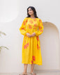 Sonakshi Women's Yellow Kota Checks With Heavy Digital Printed Anarkali Gown Set
