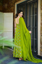 Sonakshi Women's Parrot Heavy Rayon With Heavy Digital Printed Anarkali Gown Set With Dupatta