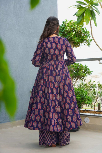 Sonakshi Women's Blue Heavy Rayon With Heavy Digital Printed Anarkali Gown Set