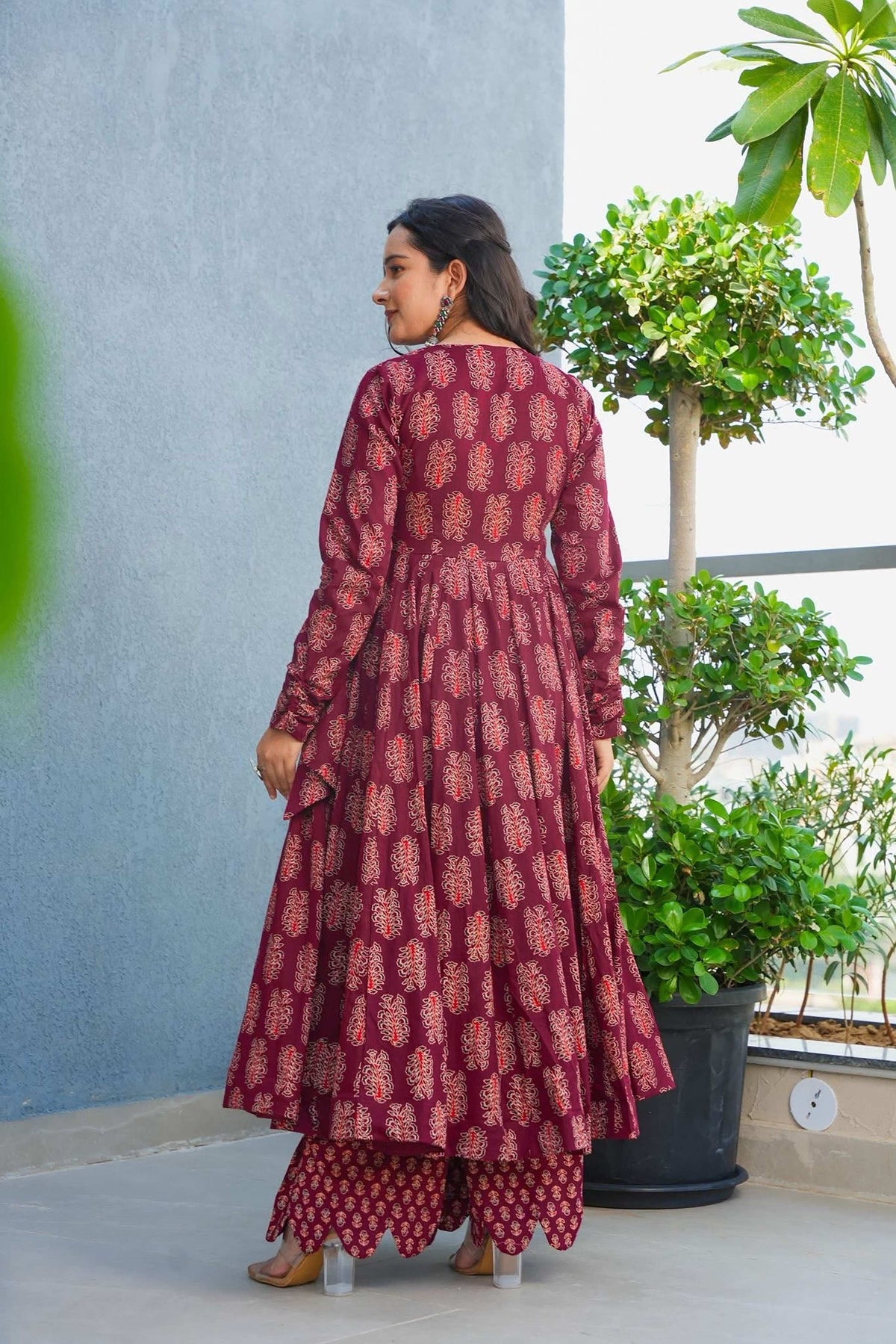 Sonakshi Women's Maroon Heavy Rayon With Heavy Digital Printed Anarkali Gown Set