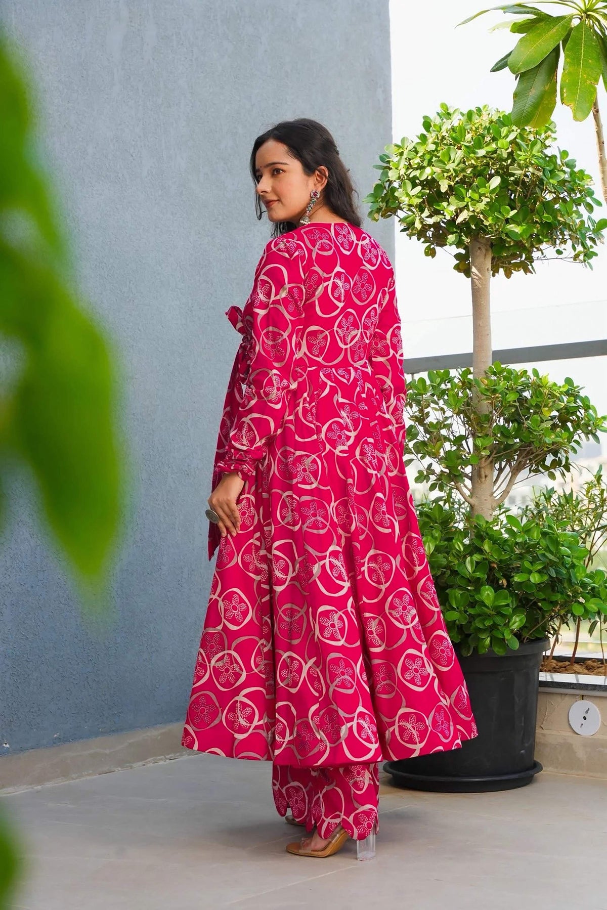 Sonakshi Women's Pink Heavy Rayon With Heavy Digital Printed Anarkali Gown Set