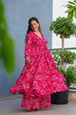 Sonakshi Women's Pink Heavy Rayon With Heavy Digital Printed Anarkali Gown Set