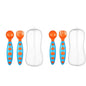 Safe-O-Kid Bpa Free Extra Safe Silicone Feeding/Training Spoon With Box For Baby- Blue & Orange