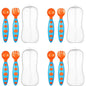 Safe-O-Kid Bpa Free Extra Safe Silicone Feeding/Training Spoon With Box For Baby- Blue & Orange