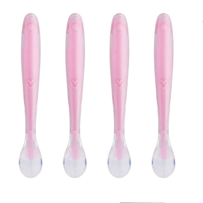 Safe-O-Kid Soft Tip Silicone Spoon, Pink For Kids Protection
