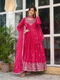 Lehenga Mart Wedding Wear Anarkali Gown With Dupatta - pink