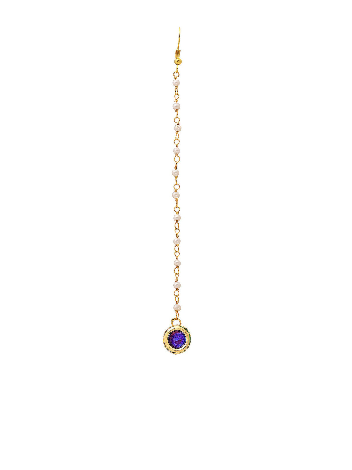 Ruby Raang Blue Meenakari Kundan Maang Tikka