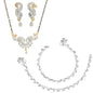 AanyaCentric Gold-Polished Mangalsutra Pendant Earring Set & Silver Plated Anklet