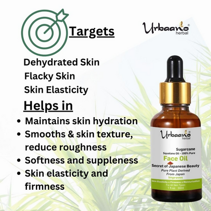 Urbaano Herbal Sugarcane Squalane Face Oil Serum