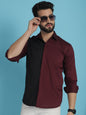 Indian Needle Men's Premium Cotton Satin Casual Shirt - Wine