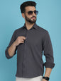 Indian Needle Men's Striped Casual Shirt - Grey