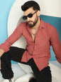 Indian Needle Men's Woven Design Casual Shirt - Peach