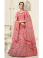Myra Dusty Pink Net Heavy Embroidered Lehenga Choli
