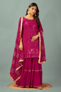Teeya Creation Rani Color Faux Georgette Heavy Embroidery Work Fully Stitched Sharara Suit