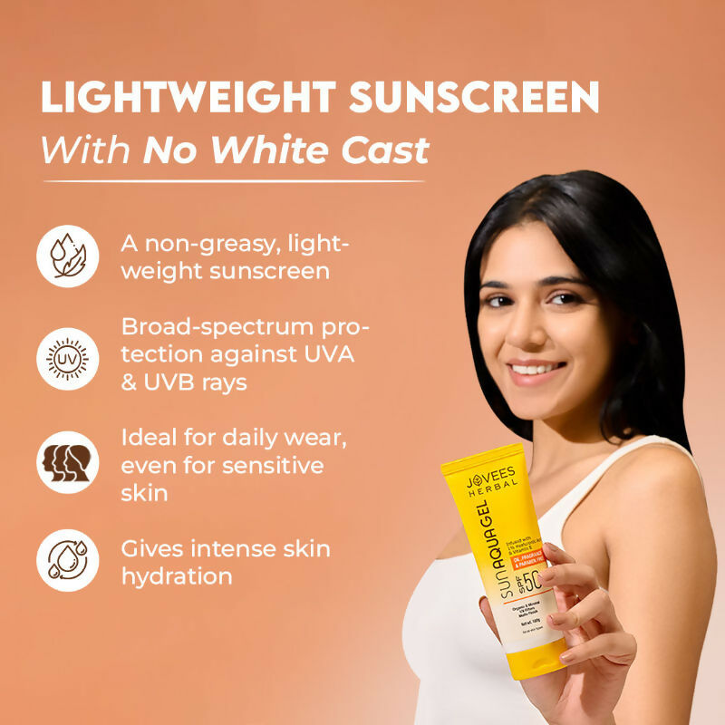 Jovees Herbal Sun Aqua Gel SPF 50 PA+++ Lightweight Texture