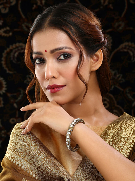 Ruby Raang 22k Gold Polished Kundan Bracelet